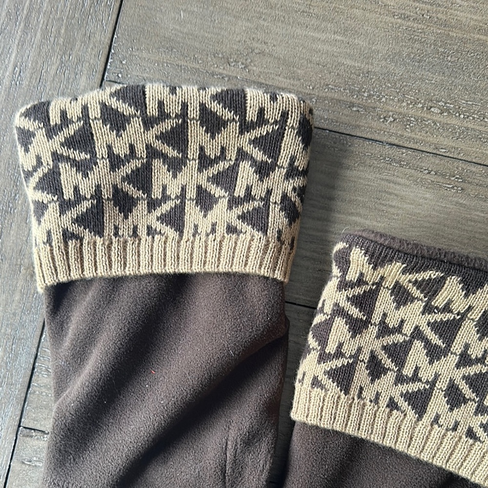 MICHAEL Michael Kors Brown and Cream Rain Boot Socks - Picture 2 of 3